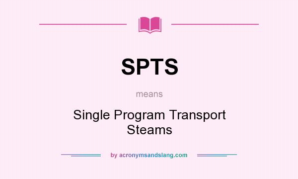 What does SPTS mean? It stands for Single Program Transport Steams
