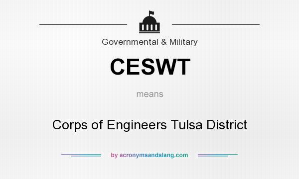 What does CESWT mean? It stands for Corps of Engineers Tulsa District