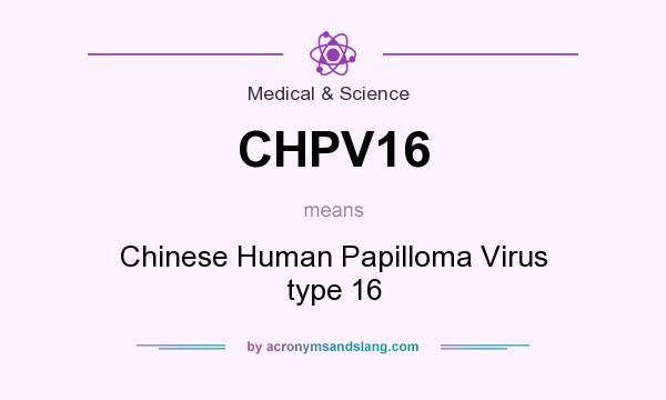 What does CHPV16 mean? It stands for Chinese Human Papilloma Virus type 16