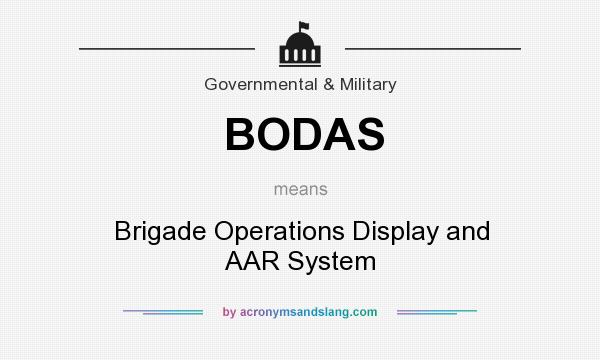 What does BODAS mean? It stands for Brigade Operations Display and AAR System