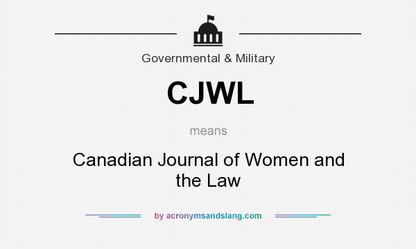 What does CJWL mean? It stands for Canadian Journal of Women and the Law