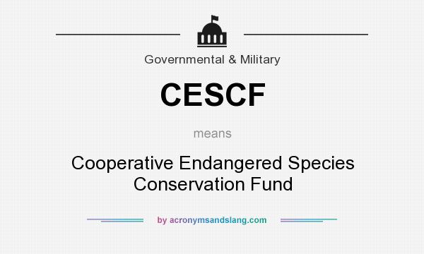 What does CESCF mean? It stands for Cooperative Endangered Species Conservation Fund