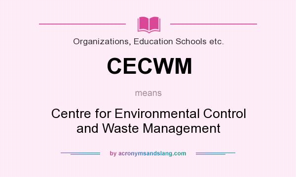 What does CECWM mean? It stands for Centre for Environmental Control and Waste Management