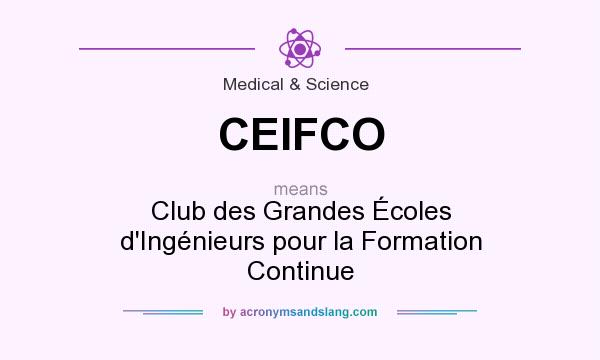 What does CEIFCO mean? It stands for Club des Grandes Écoles d`Ingénieurs pour la Formation Continue