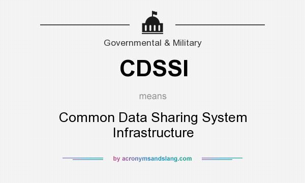 What does CDSSI mean? It stands for Common Data Sharing System Infrastructure