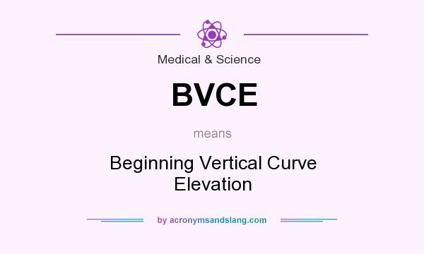 What does BVCE mean? It stands for Beginning Vertical Curve Elevation