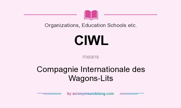 What does CIWL mean? It stands for Compagnie Internationale des Wagons-Lits