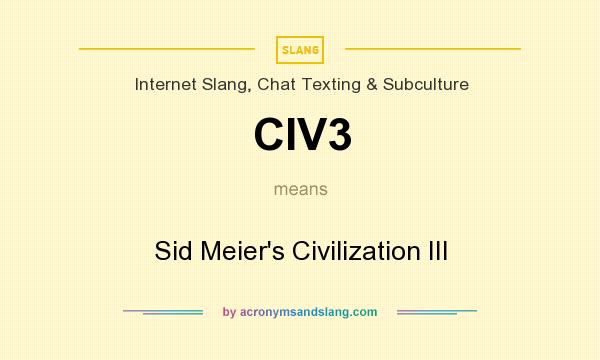 What does CIV3 mean? It stands for Sid Meier`s Civilization III