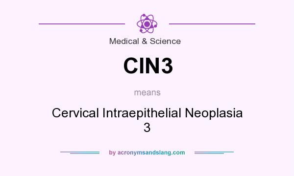 What does CIN3 mean? It stands for Cervical Intraepithelial Neoplasia 3