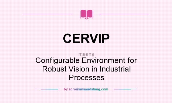 What does CERVIP mean? It stands for Configurable Environment for Robust Vision in Industrial Processes