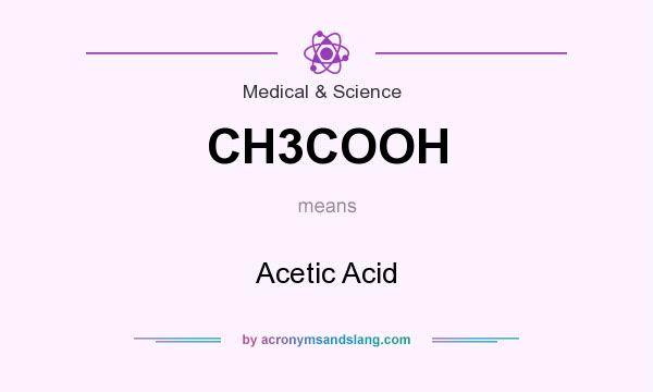What does CH3COOH mean? It stands for Acetic Acid