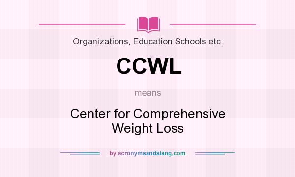 What does CCWL mean? It stands for Center for Comprehensive Weight Loss