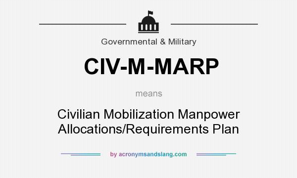 What does CIV-M-MARP mean? It stands for Civilian Mobilization Manpower Allocations/Requirements Plan