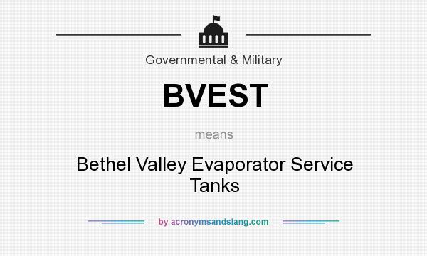 What does BVEST mean? It stands for Bethel Valley Evaporator Service Tanks