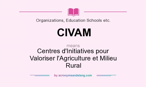 What does CIVAM mean? It stands for Centres d`Initiatives pour Valoriser l`Agriculture et Milieu Rural