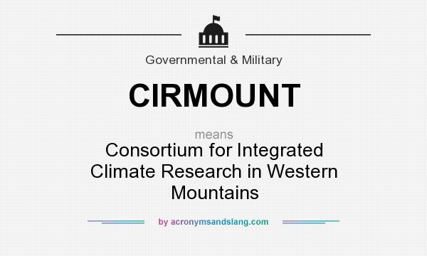What does CIRMOUNT mean? It stands for Consortium for Integrated Climate Research in Western Mountains