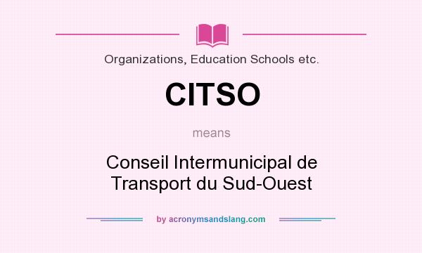 What does CITSO mean? It stands for Conseil Intermunicipal de Transport du Sud-Ouest