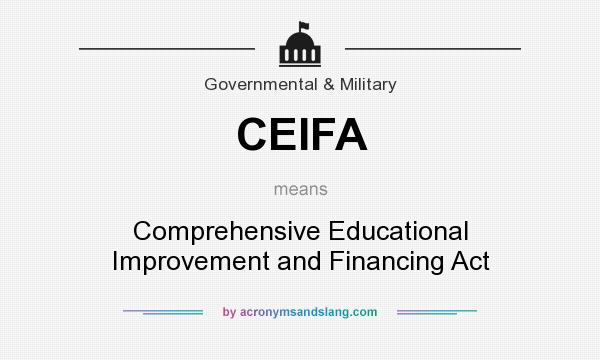 What does CEIFA mean? It stands for Comprehensive Educational Improvement and Financing Act