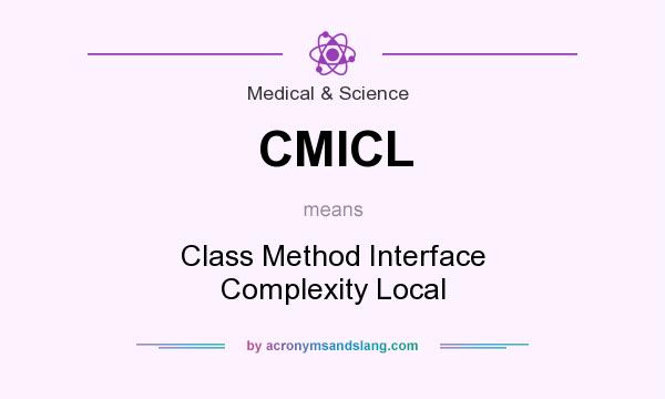 What does CMICL mean? It stands for Class Method Interface Complexity Local