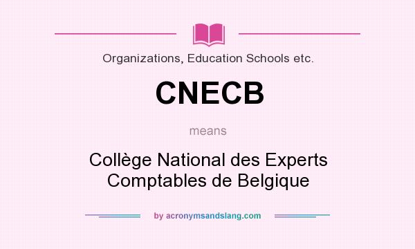 What does CNECB mean? It stands for Collège National des Experts Comptables de Belgique