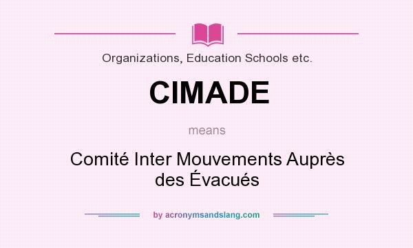 What does CIMADE mean? It stands for Comité Inter Mouvements Auprès des Évacués