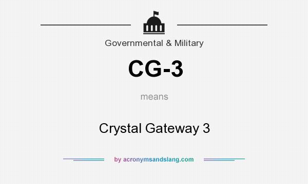 What does CG-3 mean? It stands for Crystal Gateway 3