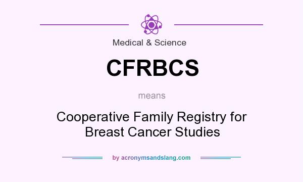 What does CFRBCS mean? It stands for Cooperative Family Registry for Breast Cancer Studies