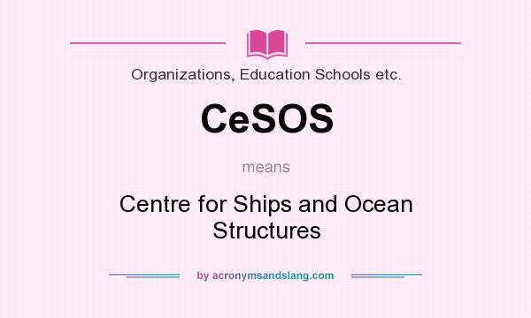 What does CeSOS mean? It stands for Centre for Ships and Ocean Structures