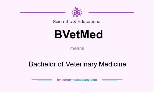 What does BVetMed mean? It stands for Bachelor of Veterinary Medicine
