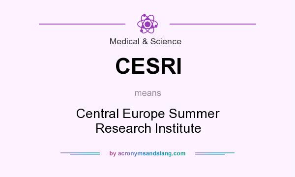 What does CESRI mean? It stands for Central Europe Summer Research Institute