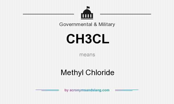 What does CH3CL mean? It stands for Methyl Chloride