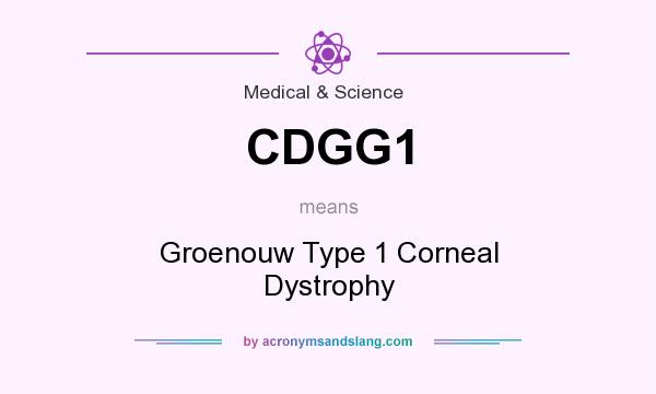 What does CDGG1 mean? It stands for Groenouw Type 1 Corneal Dystrophy