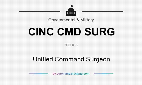 What does CINC CMD SURG mean? It stands for Unified Command Surgeon