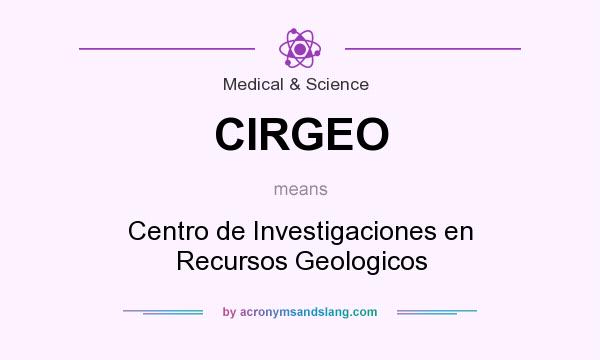 What does CIRGEO mean? It stands for Centro de Investigaciones en Recursos Geologicos