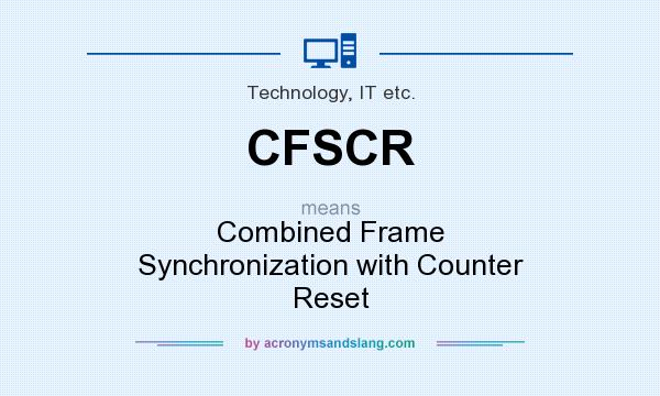 What does CFSCR mean? It stands for Combined Frame Synchronization with Counter Reset