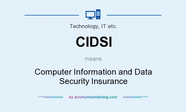 What does CIDSI mean? It stands for Computer Information and Data Security Insurance