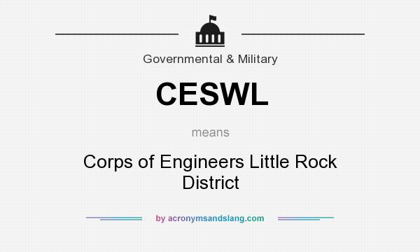 What does CESWL mean? It stands for Corps of Engineers Little Rock District