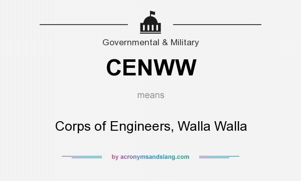 What does CENWW mean? It stands for Corps of Engineers, Walla Walla