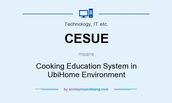What does CESUE mean? It stands for Cooking Education System in UbiHome Environment