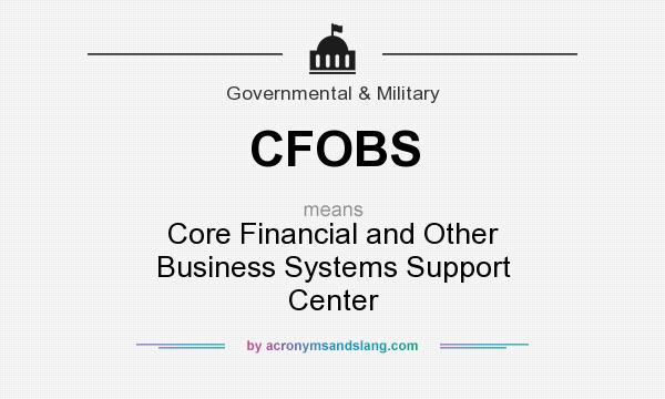 What does CFOBS mean? It stands for Core Financial and Other Business Systems Support Center
