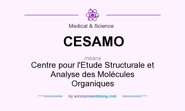 What does CESAMO mean? It stands for Centre pour l`Etude Structurale et Analyse des Molécules Organiques