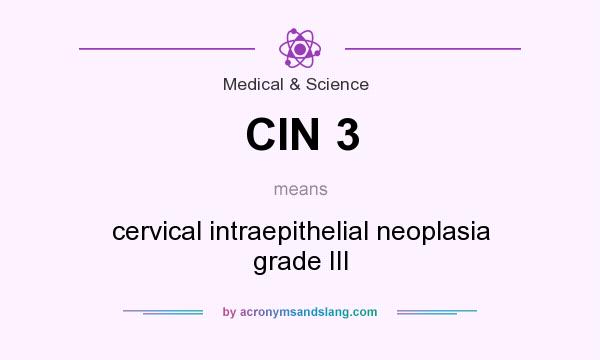 What does CIN 3 mean? It stands for cervical intraepithelial neoplasia grade III