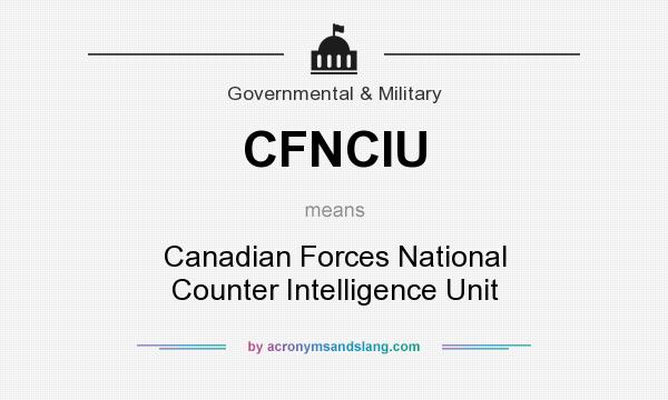 What does CFNCIU mean? It stands for Canadian Forces National Counter Intelligence Unit