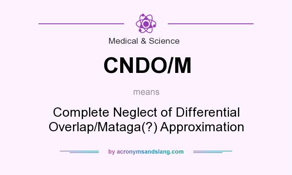 What does CNDO/M mean? It stands for Complete Neglect of Differential Overlap/Mataga(?) Approximation