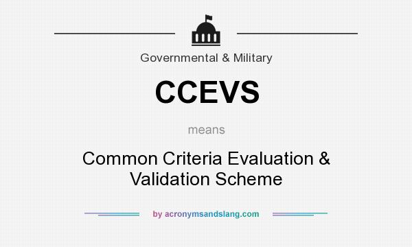 What does CCEVS mean? It stands for Common Criteria Evaluation & Validation Scheme