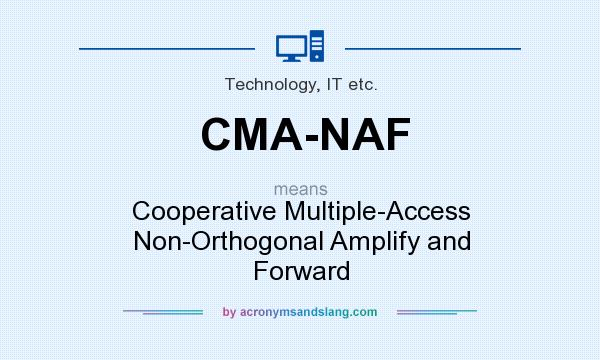What does CMA-NAF mean? It stands for Cooperative Multiple-Access Non-Orthogonal Amplify and Forward