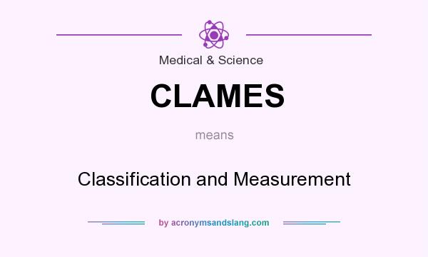 What does CLAMES mean? It stands for Classification and Measurement