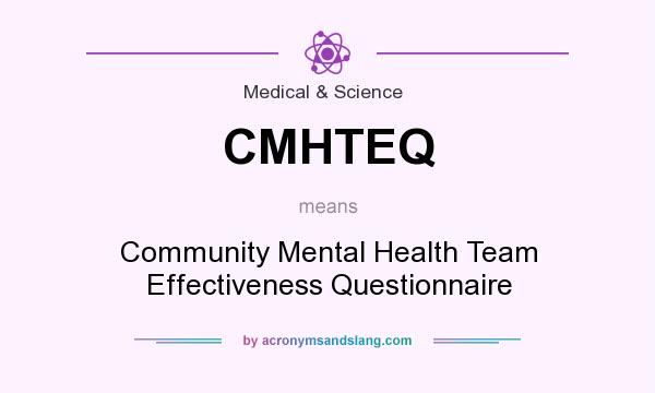 What does CMHTEQ mean? It stands for Community Mental Health Team Effectiveness Questionnaire