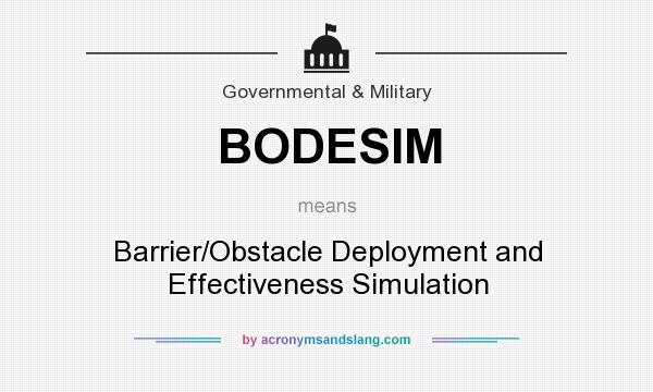 What does BODESIM mean? It stands for Barrier/Obstacle Deployment and Effectiveness Simulation