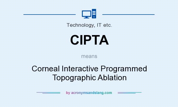 What does CIPTA mean? It stands for Corneal Interactive Programmed Topographic Ablation
